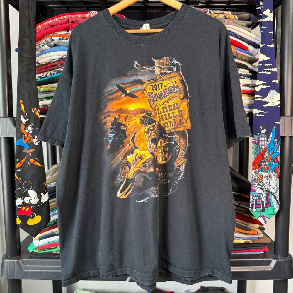 2010s Black 2017 Sturgis Black Hills Rally Mount Rushmore T-Shirt DXL